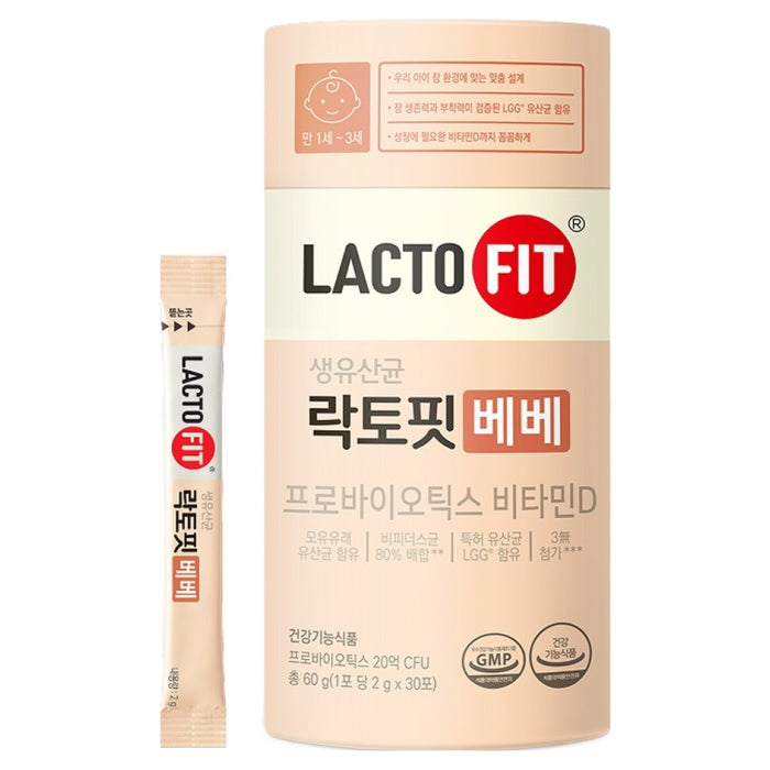 LACTOFIT Baby Probiotic + Vitamin D, 30 Sachets, 60 g (2 g Each), 1 Pack