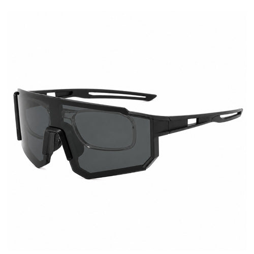 &GLASS D2602 UV400 Polarized Sports Sunglasses with Prescription Lens Clip