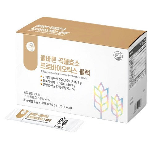 Allbarun Grain Enzyme Probiotics Black, 3 g × 90 Sachets